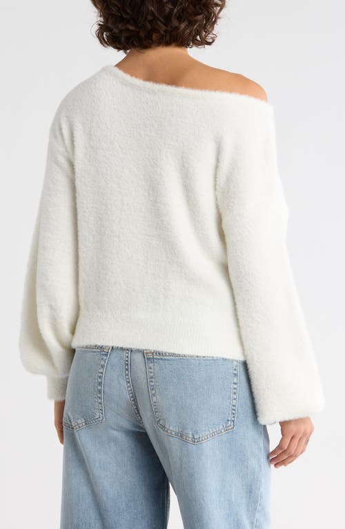 Abound Eyelash Knit Off-the-shoulder Sweater In White