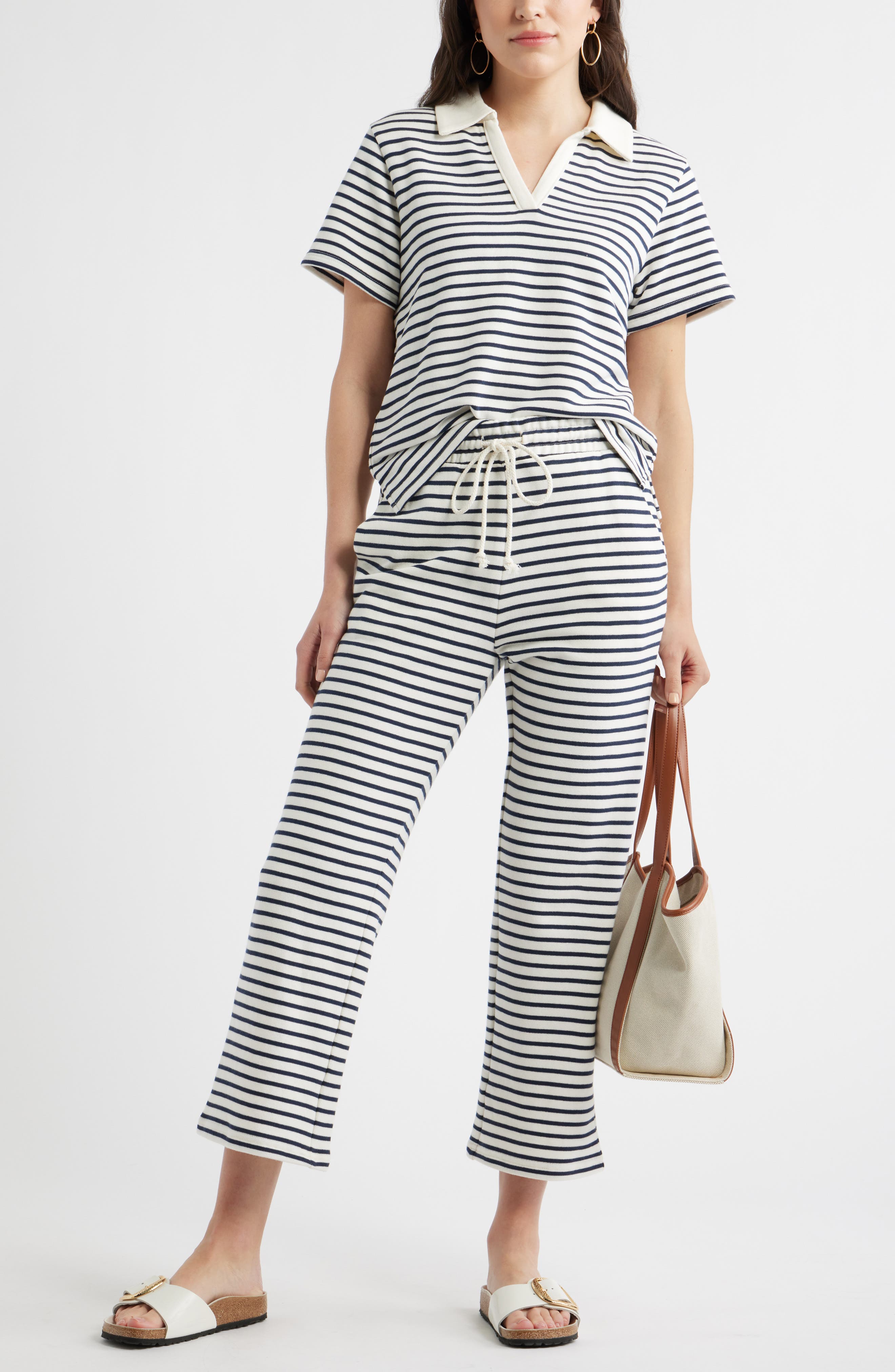 Cotton Blend French Terry Drawstring Pants - image 4