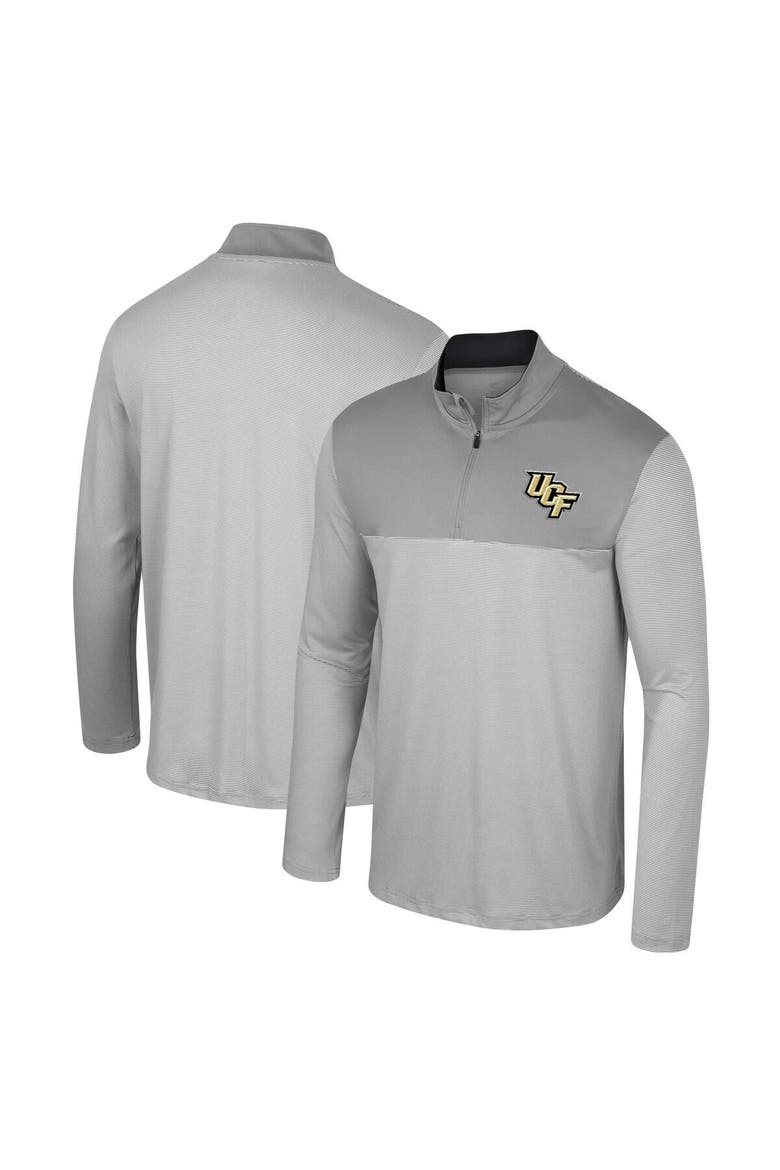 Men's Colosseum Gray UCF Knights Tuck Quarter-Zip Top, Main, color, Gray