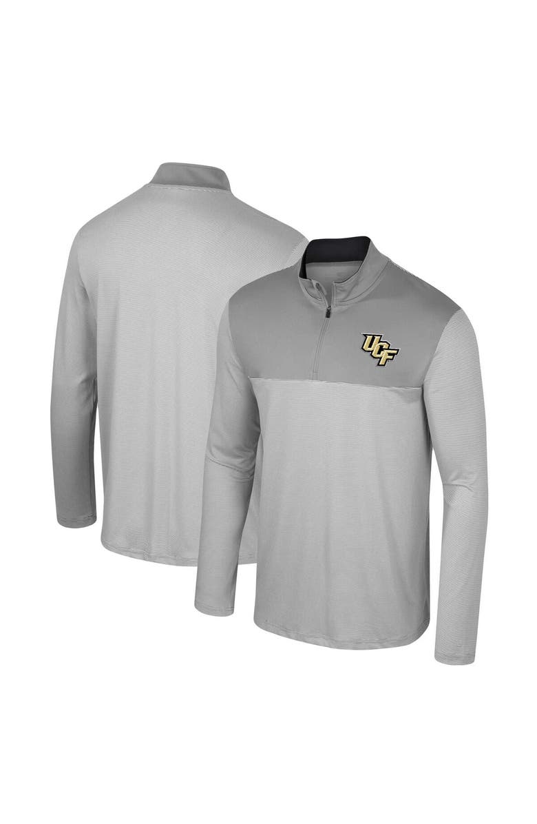 COLOSSEUM Men's Colosseum Gray UCF Knights Tuck Quarter-Zip Top, Main, color,