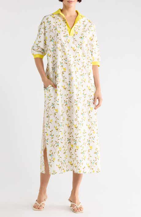 Longchamp Floral Short Sleeve Cotton Polo Dress