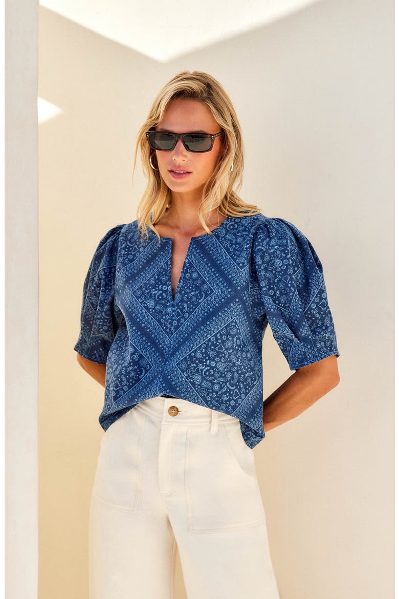 Print Puff Shoulder Top, Alternate, color, PRINT
