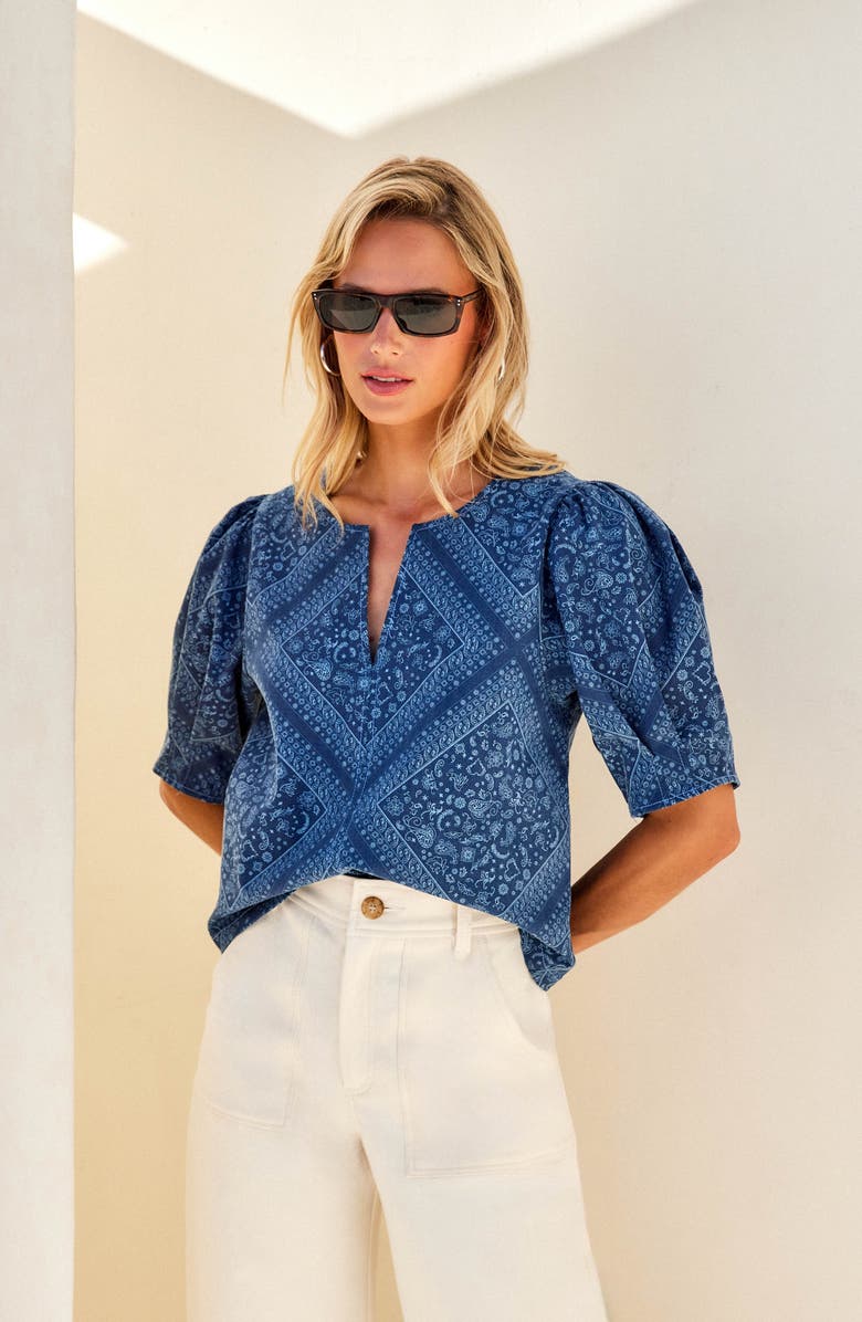 FIFTEEN TWENTY Print Puff Shoulder Top, Alternate, color, Print