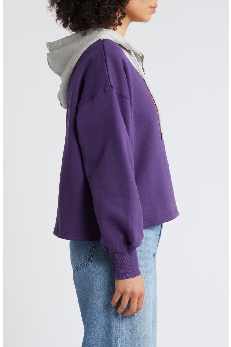 Women's WEAR by Erin Andrews Purple Phoenix Suns Pieced Quarter-Zip Hoodie Jacket, Alternate, color, Purple