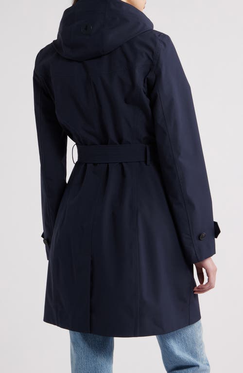 Save The Duck Jackie Water Resistant Raincoat With Removable Hood In Blue Black