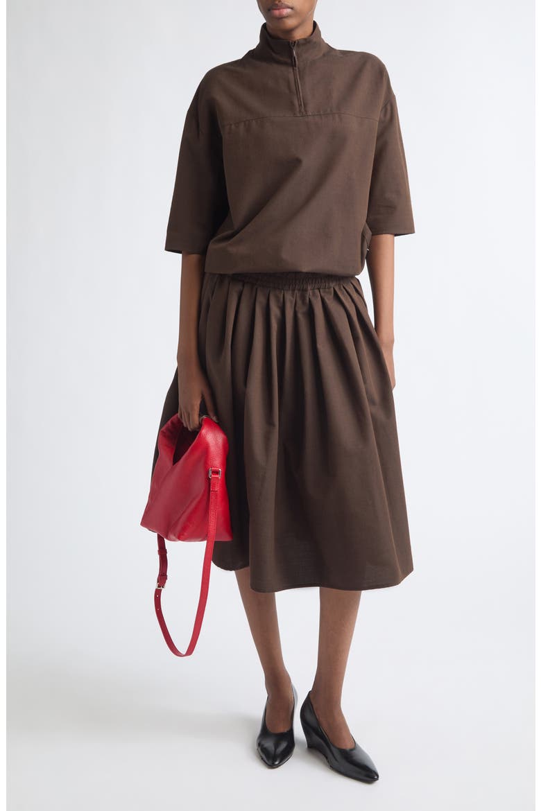 Wool Blend Shirtdress, Main, color, BROWN