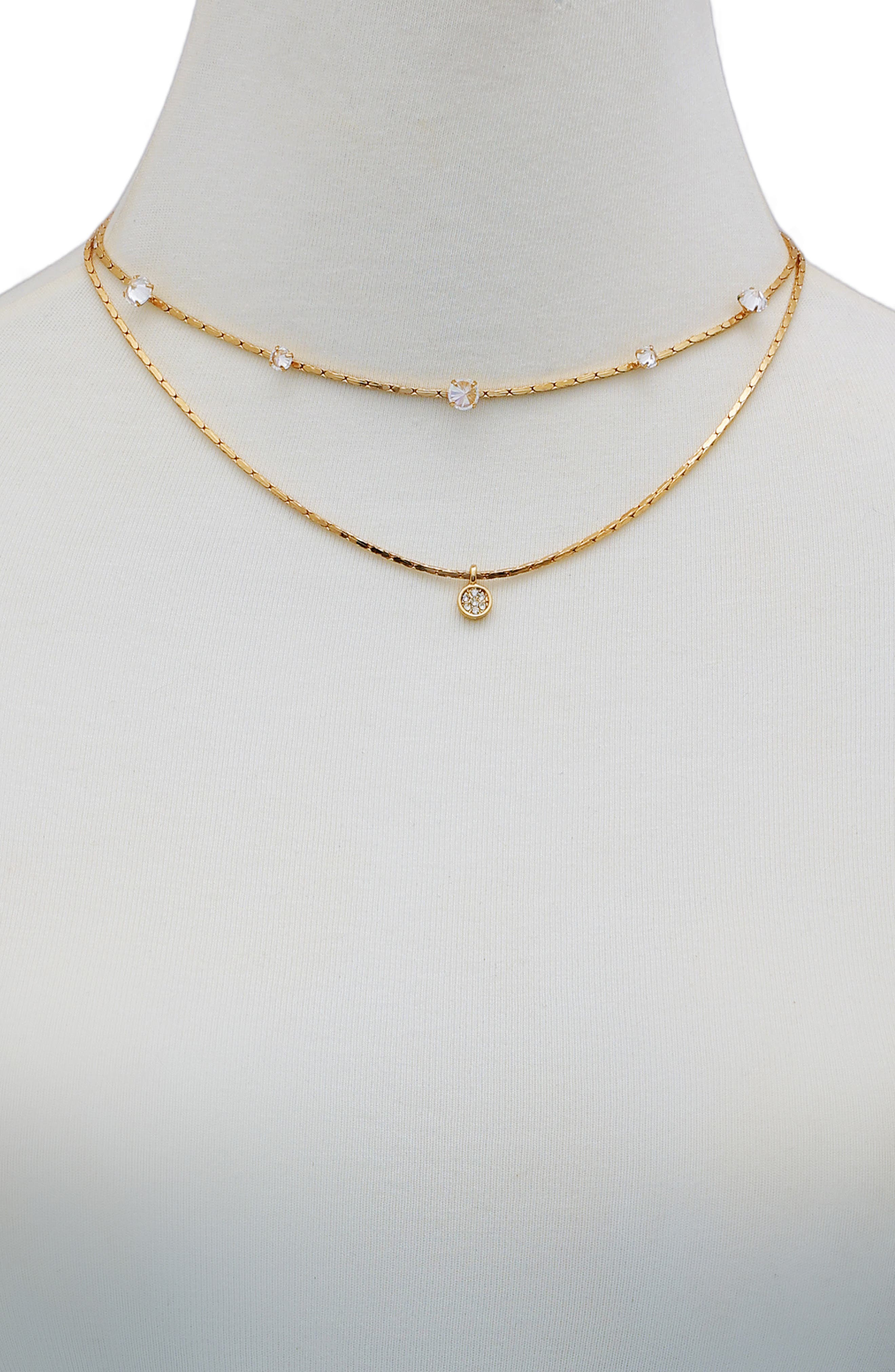 Vince Camuto Set of 2 Crystal Chain Necklaces (Women) | Nordstromrack