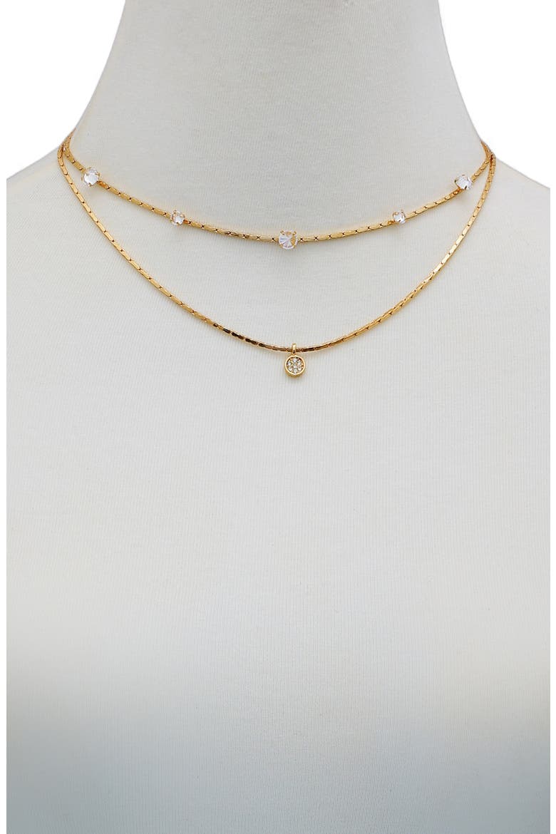Set of 2 Crystal Chain Necklaces, Alternate, color, GOLD TONE