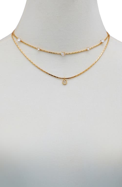 Vince Camuto Set Of 2 Crystal Chain Necklaces In Gold