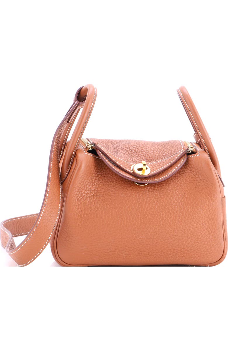 Pre-Owned Hermes Lindy Bag Clemence Mini, Main, color, Gold