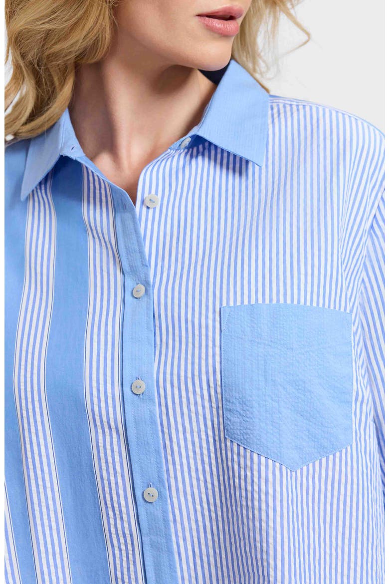 Mix Stripe Button-Up Shirt, Alternate, color, BLUE MULTI