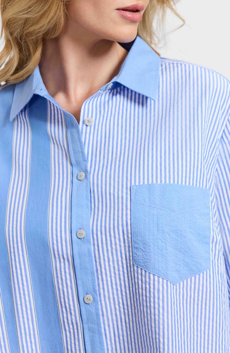 Foxcroft Mix Stripe Button-Up Shirt, Alternate, color, Blue Multi