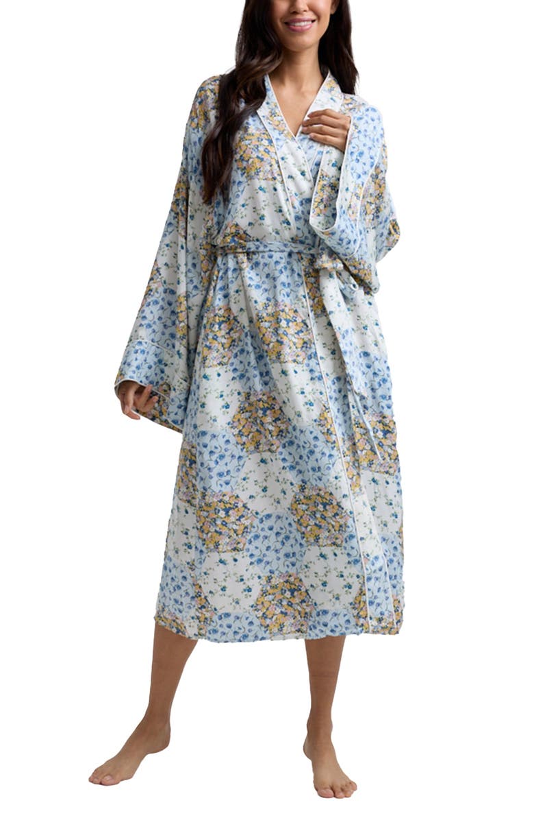 Lily and Lionel London Corina Long Sleeve Robe, Main, color, Blue