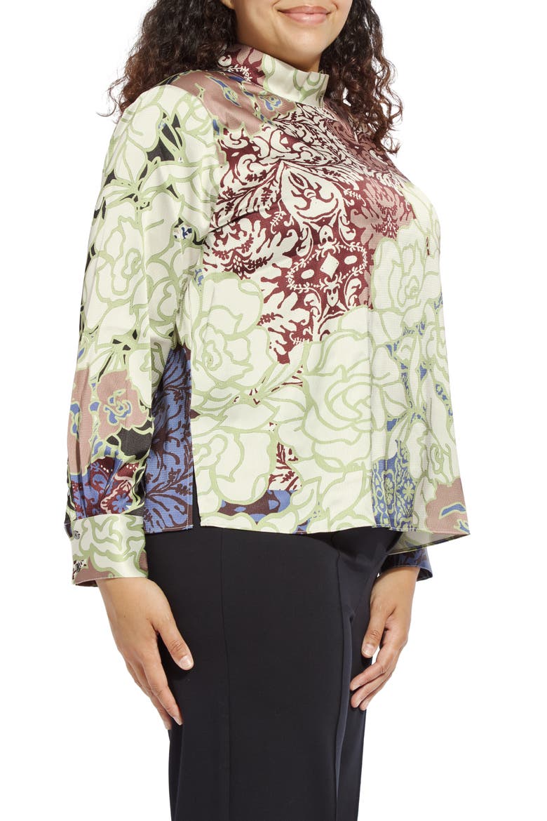 Seraphina Mock Neck Top, Alternate, color, ANTIQUE GARDEN
