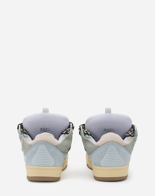 Lanvin Leather Sneakers With Textured Design In Green