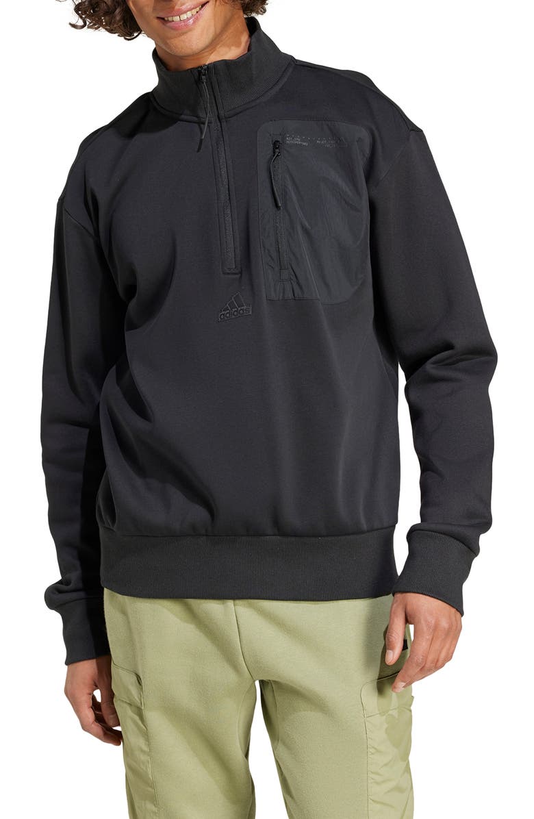 adidas City Escape Fleece Half Zip Sweatshirt, Main, color,