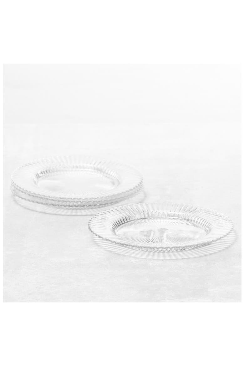Archie Set of 4 Clear Dinner Plates, Alternate, color, CLEAR