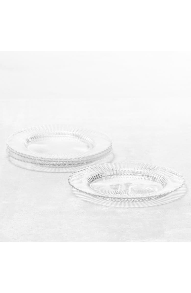 Fortessa Archie Set of 4 Clear Dinner Plates, Alternate, color, Clear