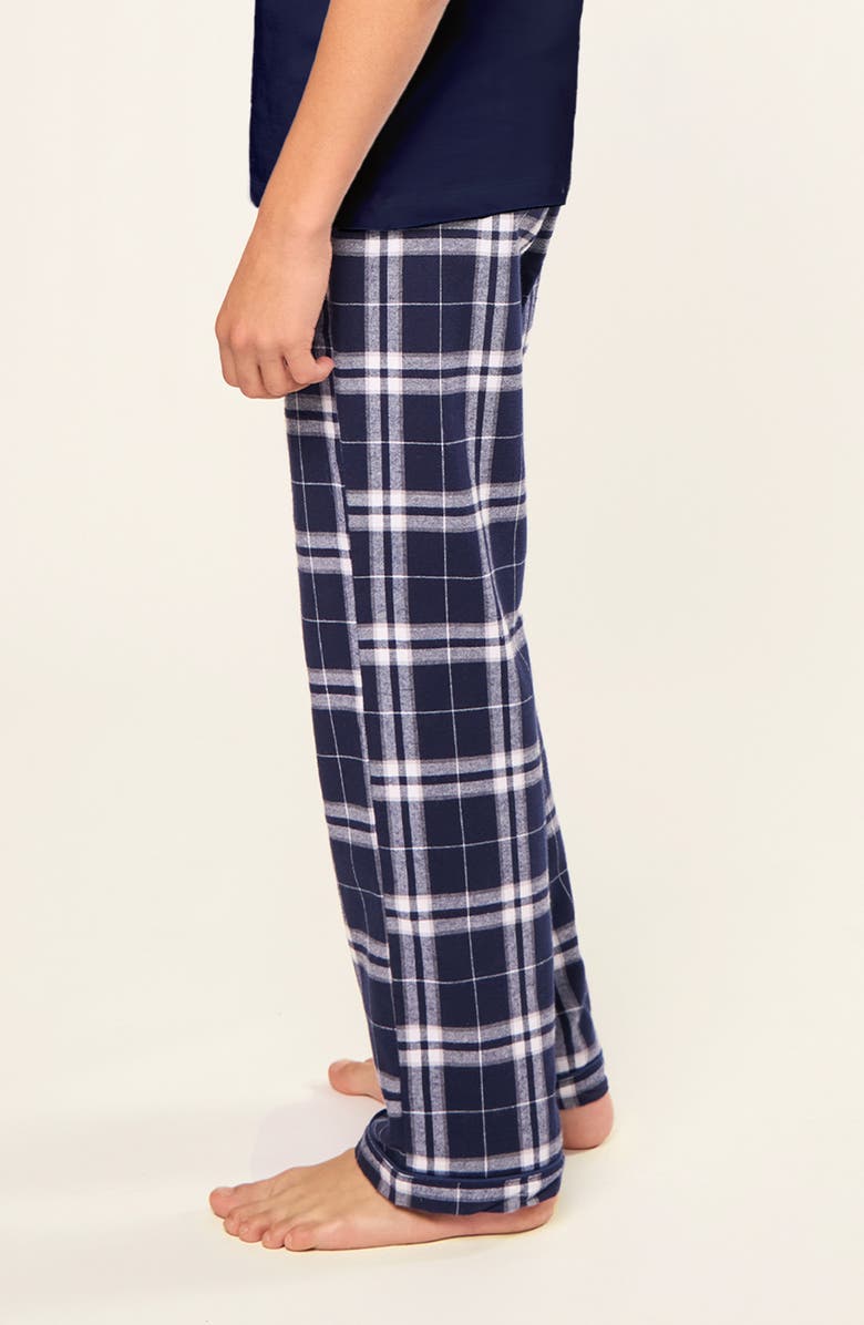 Petite Plume Kids' Brushed Twill Pajama Pants, Alternate, color, Navy
