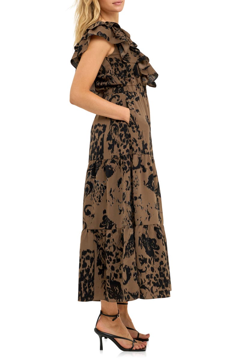 Endless Rose Metallic Abstract Animal Print Dress, Alternate, color,