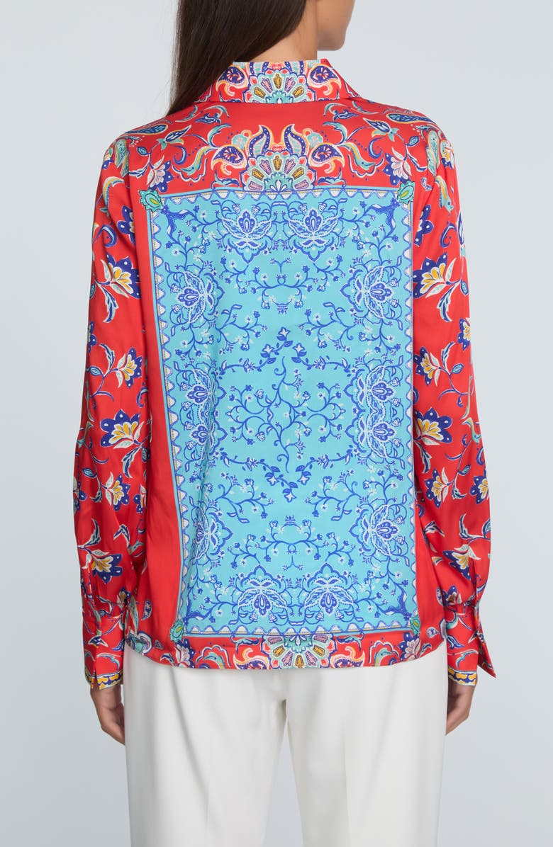 Elie Tahari The Haven Isle of Capri Stretch Silk Shirt, Alternate, color, Isle Of Capri Print