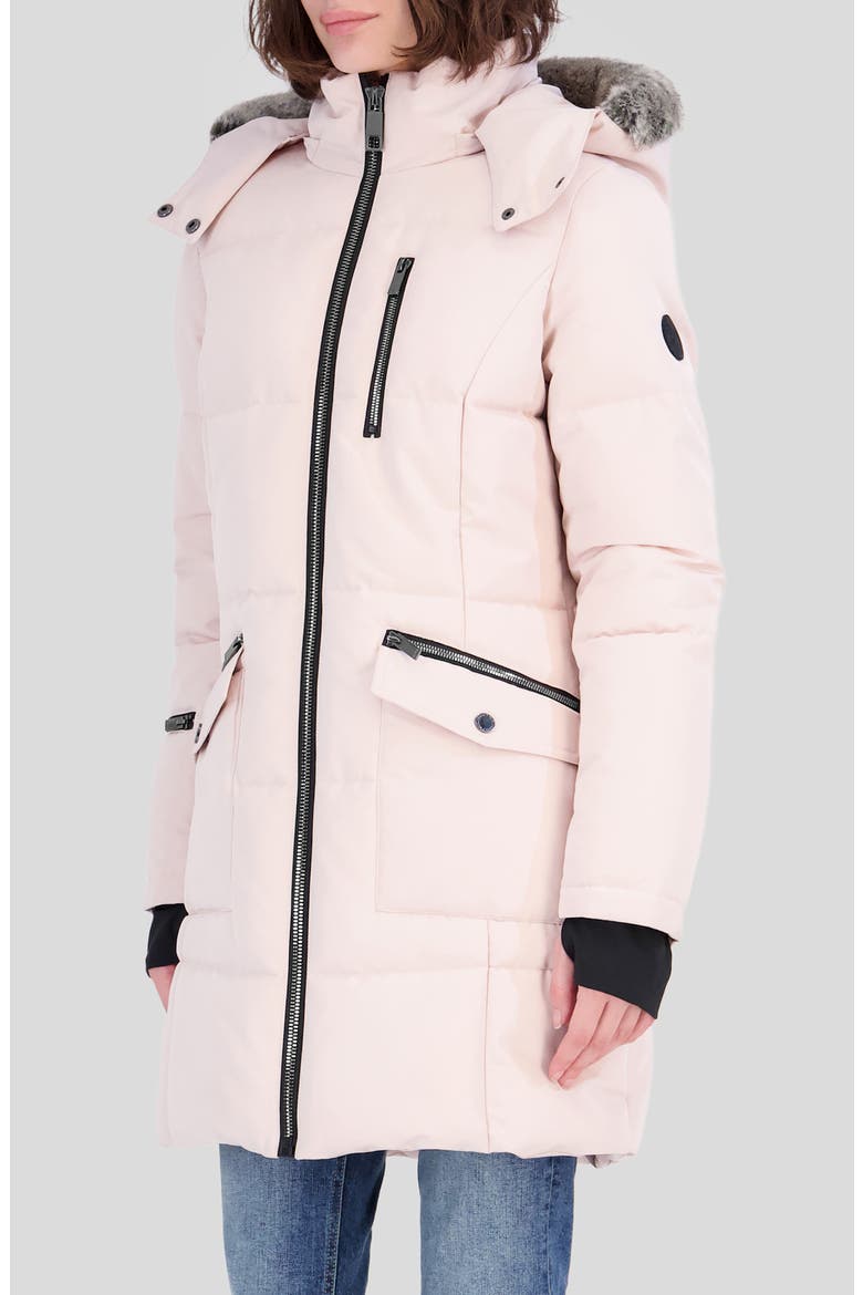 Water Resistant Faux Fur Trim Puffer Jacket, Alternate, color, PS3