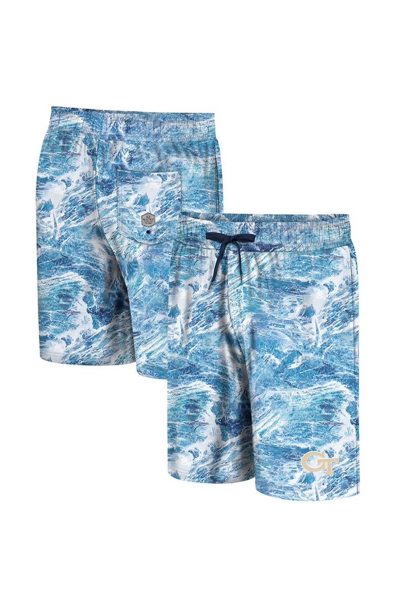 COLOSSEUM Men's Colosseum Blue Georgia Tech Realtree Aspect Ohana Swim Shorts, Alternate, color, 