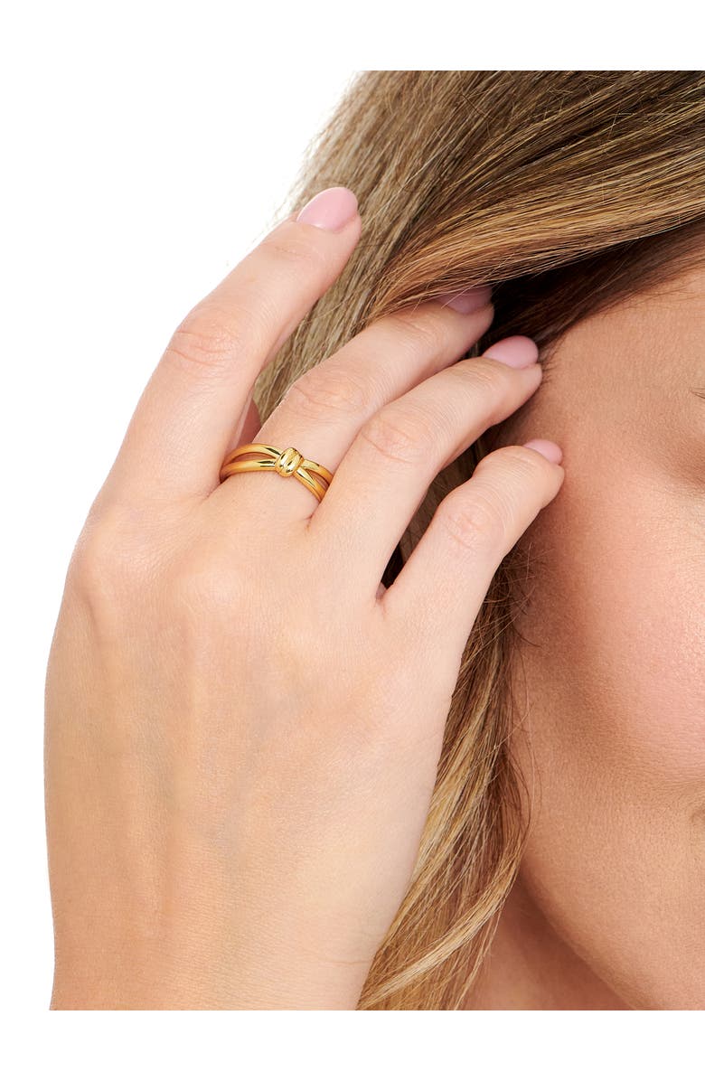 DEVATA Love Knot Ring in Gold Plated Sterling Silver, Alternate, color, Yellow Gold