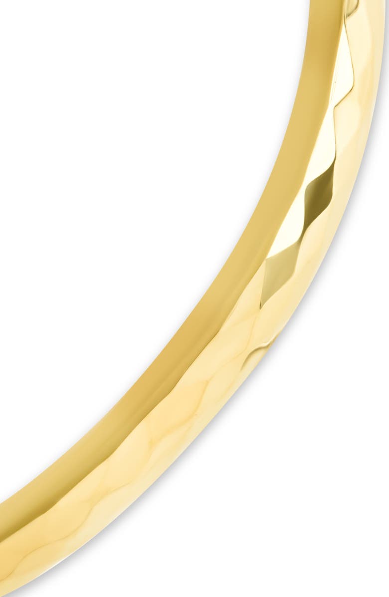 Sterling Forever Verlyn Hammered Bangle Bracelet, Alternate, color, Gold