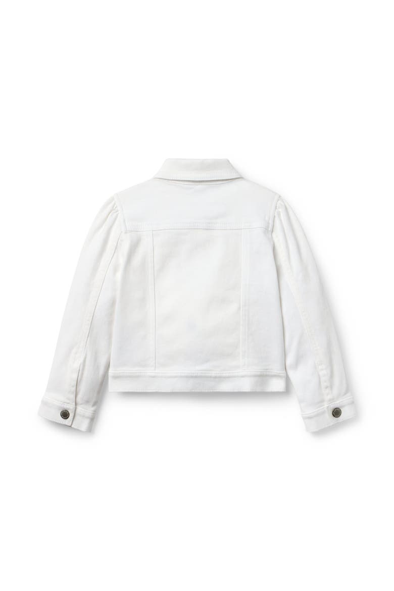 Denim Puff Sleeve Jacket, Alternate, color, White