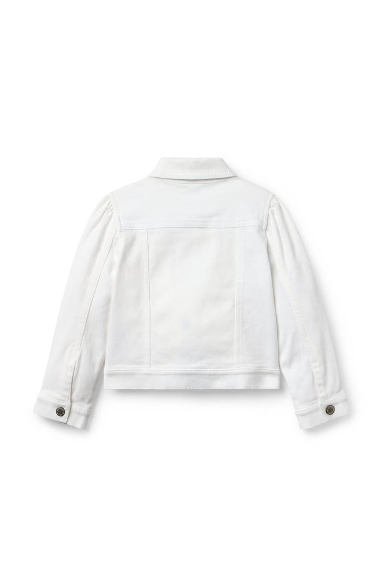 Janie and Jack Denim Puff Sleeve Jacket, Alternate, color, White