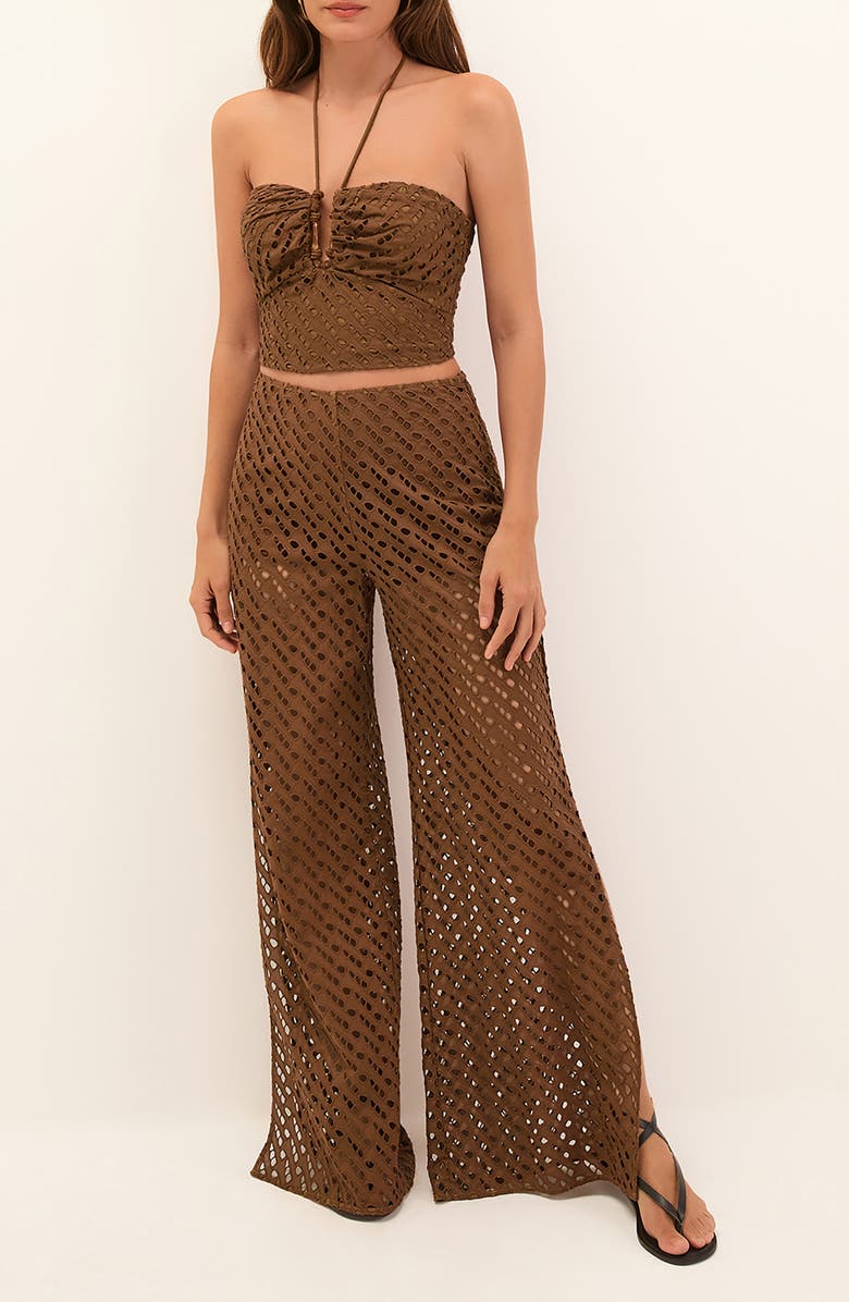 ViX Paula Hermanny Melinda Embroidered Cutout Crop Cover-Up Top, Main, color,