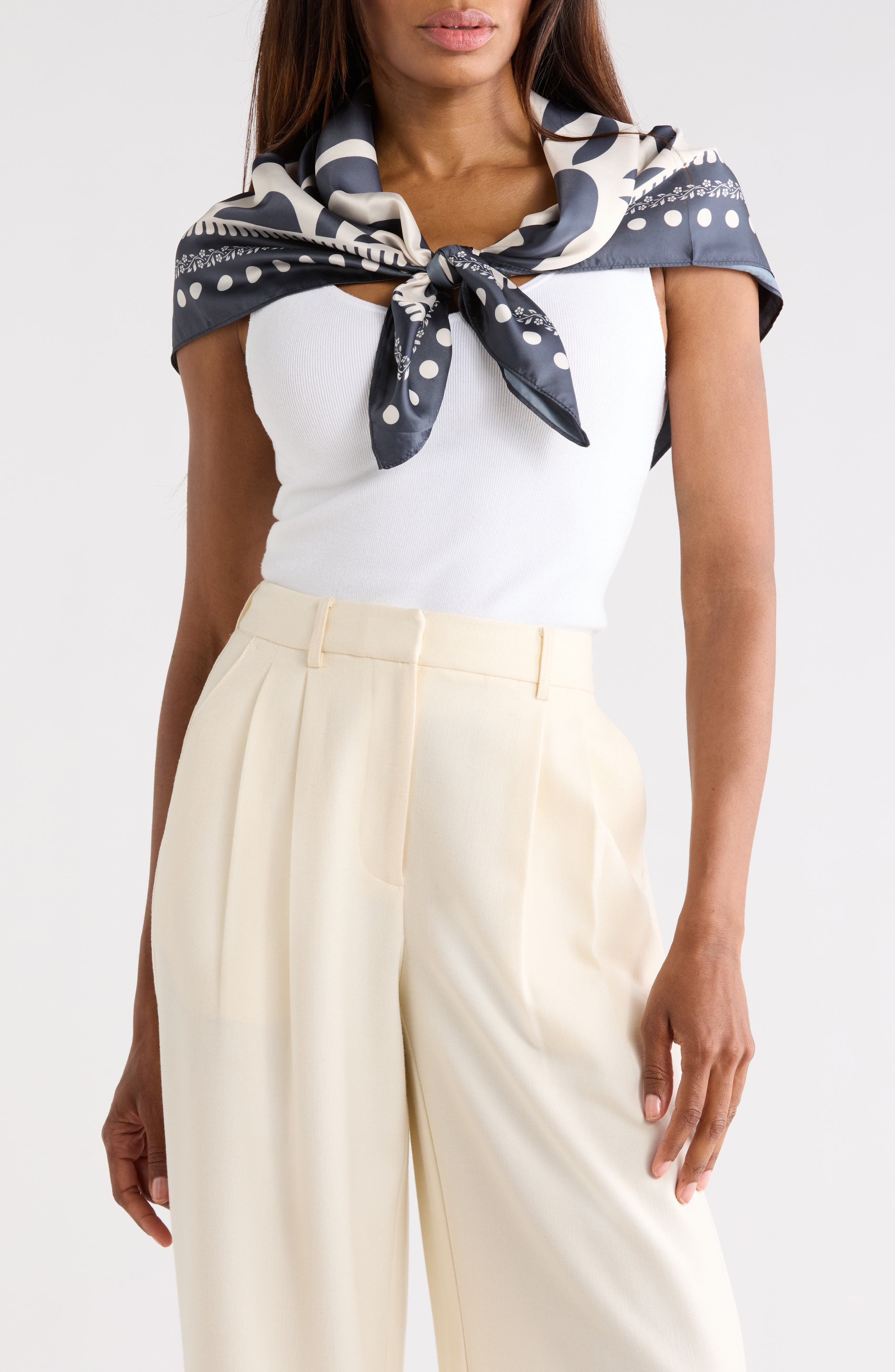 NORDSTROM RACK Floral Satin Scarf