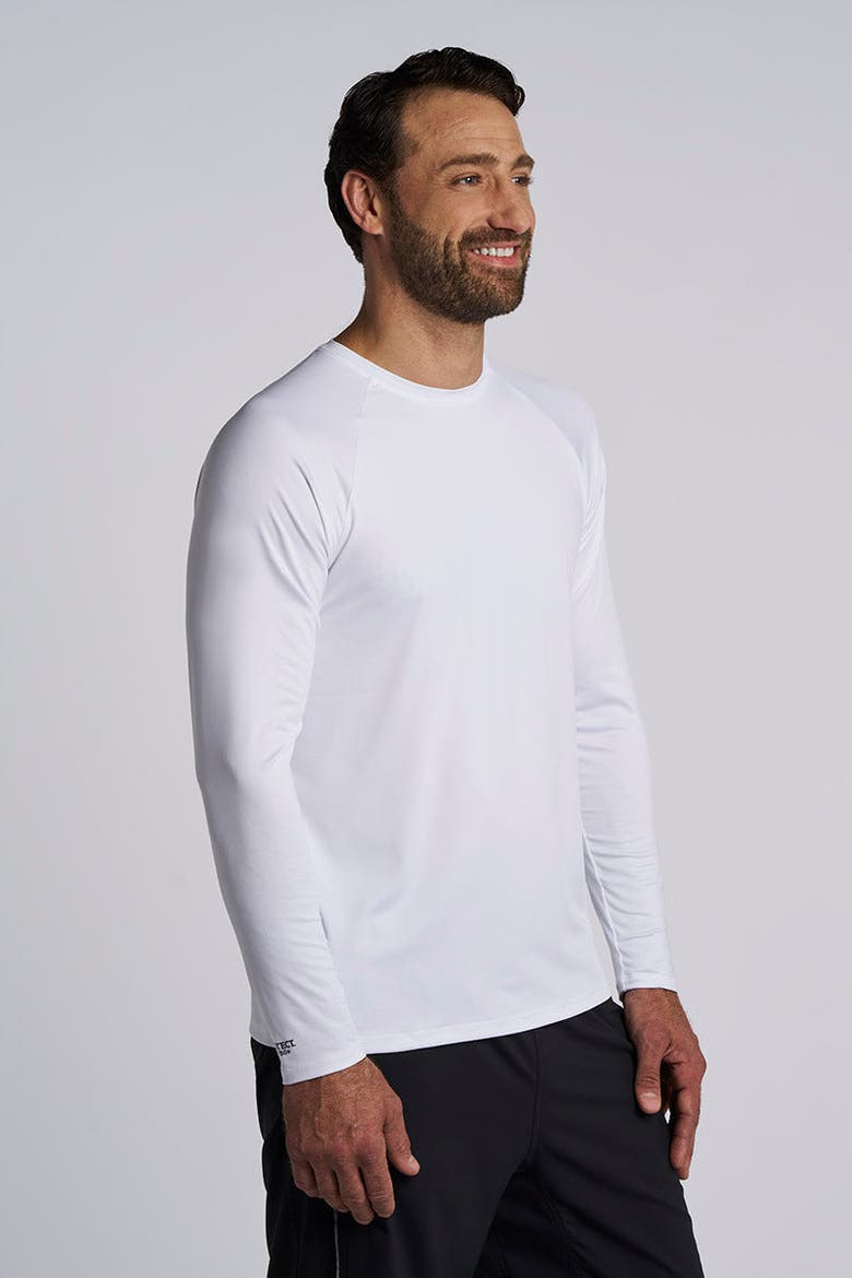 Unisex Suntect Shield Shirt Performance Long Sleeve T-Shirt, UPF 50+ Sun Protection, Alternate, color, White