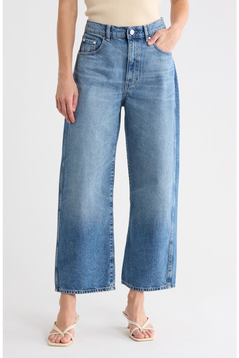 High Waist Barrel Jeans, Main, color, MEDIUM BLUE WASH