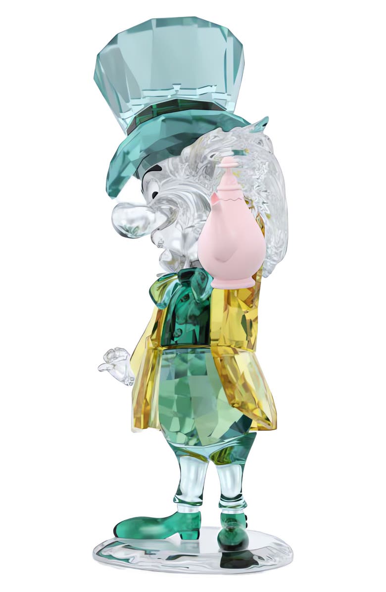 Swarovski x Disney<sup
®</sup
Alice in Wonderland The Mad Hatter Figurine, Alternate, color, Teal Multi