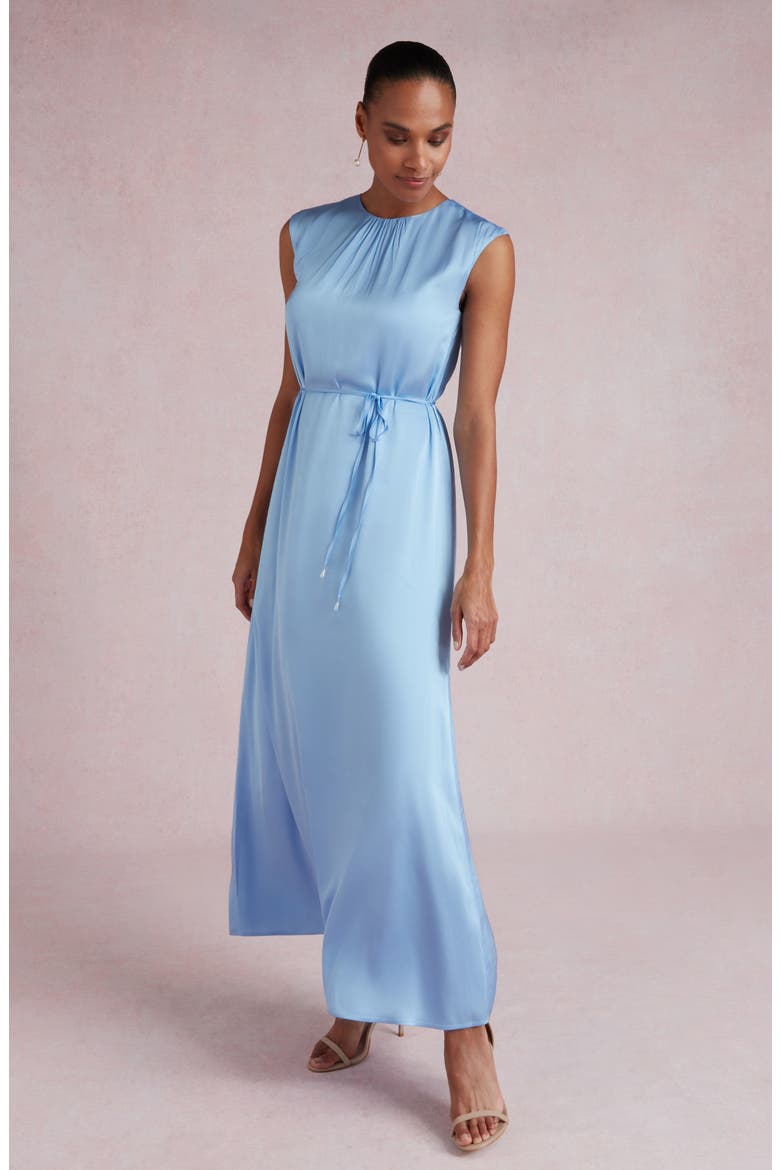 Parker Gathered Neck Maxi Dress, Alternate, color, SKY