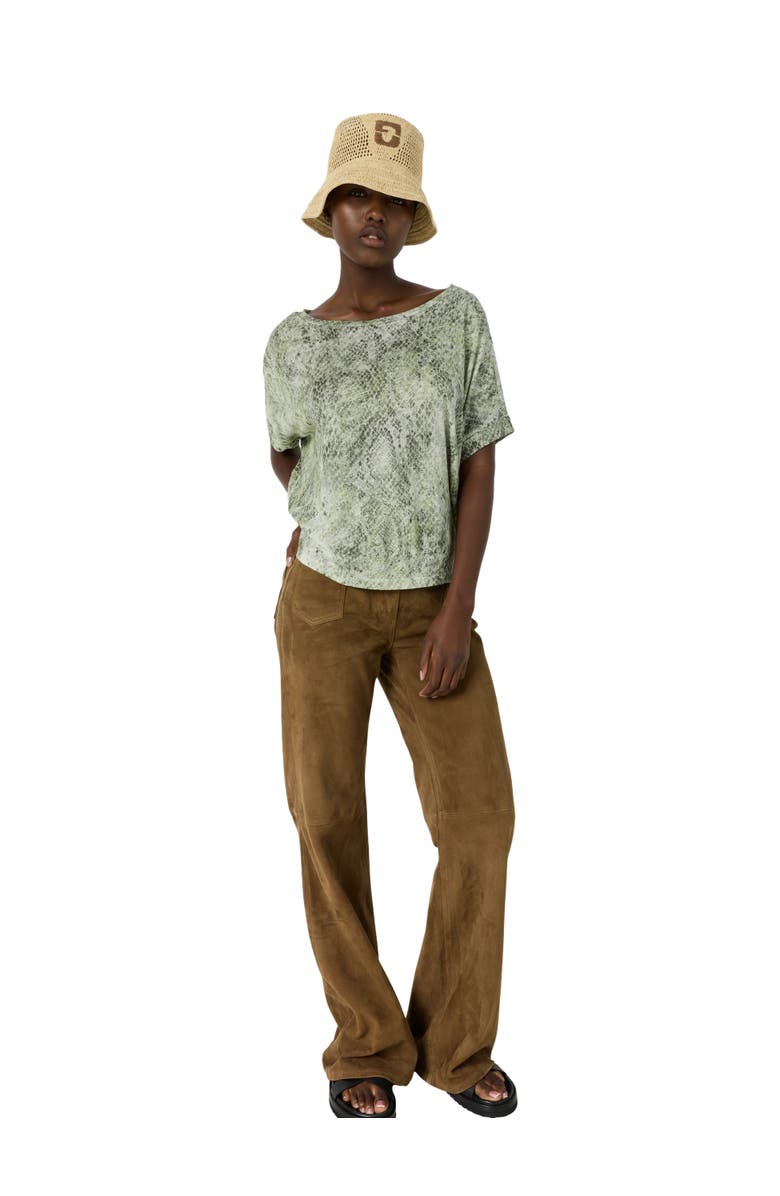 GERARD DAREL Mariel Snakeskin Print T-Shirt, Alternate, color, Khaki Green