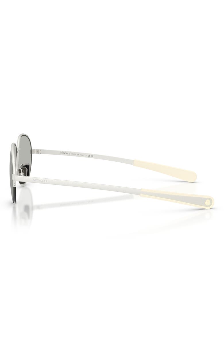 Moncler Circuit 56mm Oval Sunglasses, Alternate, color, Silver / Clear Mirror Silver