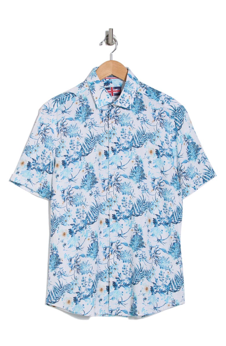 SOUL OF LONDON Short Sleeve Sport Shirt, Alternate, color, Blue/ Bleu