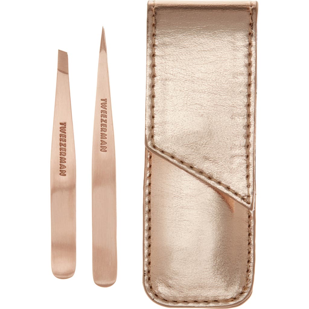 Tweezerman Rose Gold Petite Tweezer Set In Rose Gold