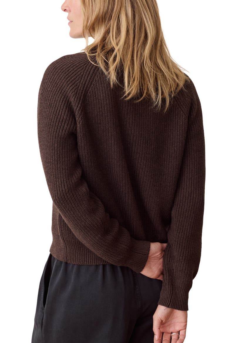 Parker Cotton & Merino Wool Blend Cardigan, Alternate, color, CHOCOLATE