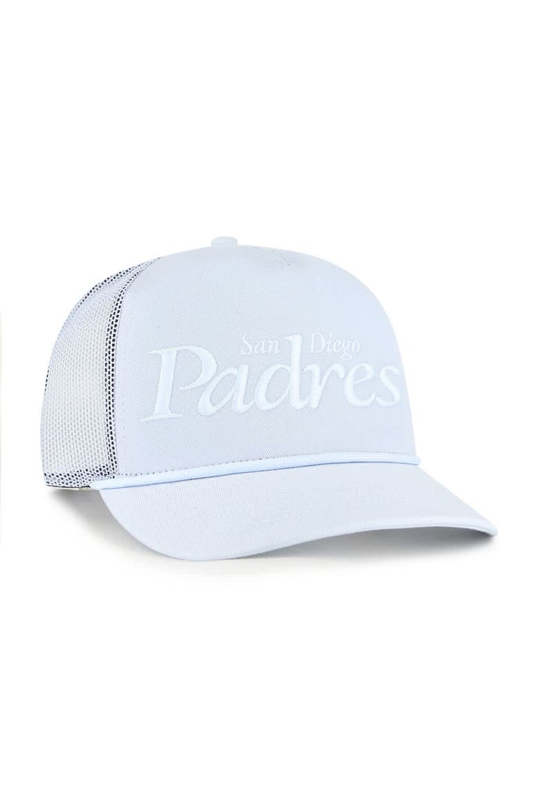 Men's '47 Light Blue San Diego Padres Foundation Script Hitch Adjustable Trucker Hat, Alternate, color, Light Blue