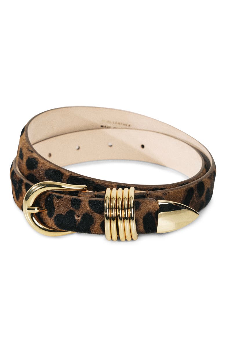 Déhanche Hollyhock Calfhair Leopard Belt, Main, color, Dark Jaguar