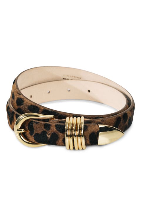 Hollyhock Calfhair Leopard Belt