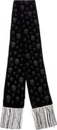 McQueen Classic Skull Velvet Fringe Scarf