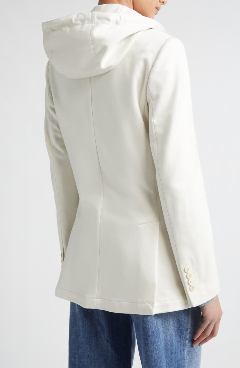 Eleventy Cotton Blend Knit Jacket with Hoodie Bib Inset, Alternate, color, 