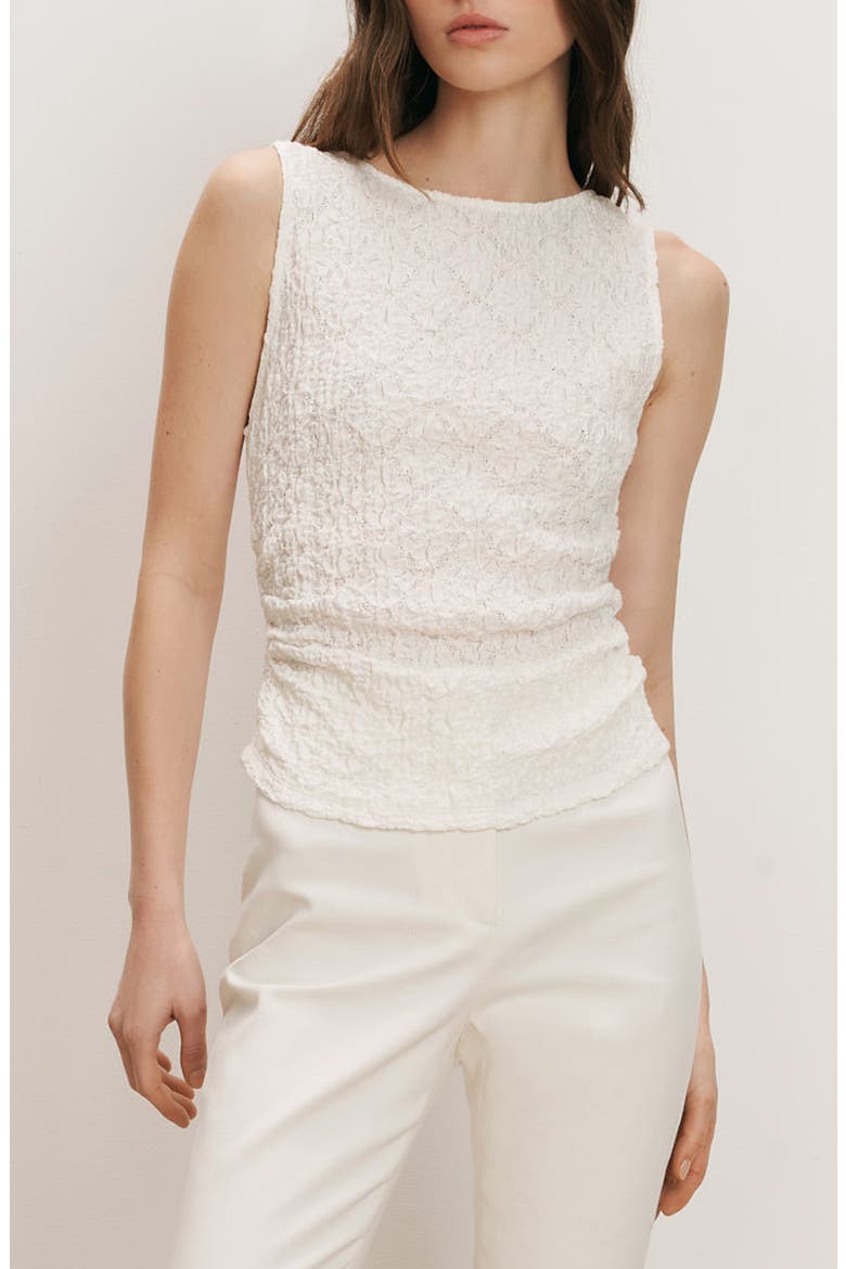 Selah Ruched Lace Tank, Main, color, DOVE