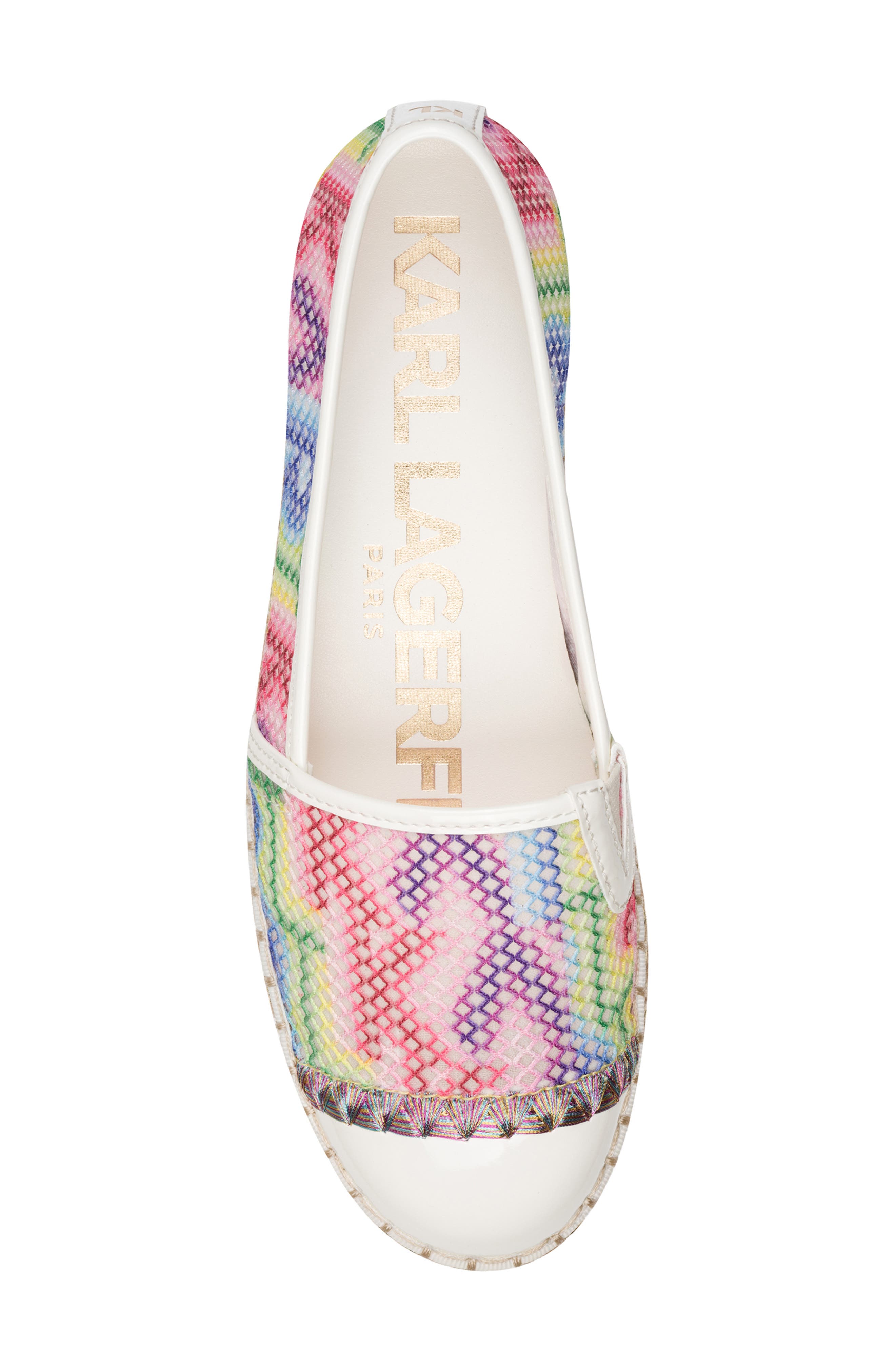 KARL LAGERFELD PARIS Millicent Espadrille Flat, Alternate, color, Multi/ White