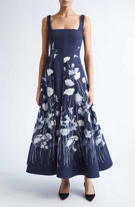 Floral Faille Fit & Flare Dress